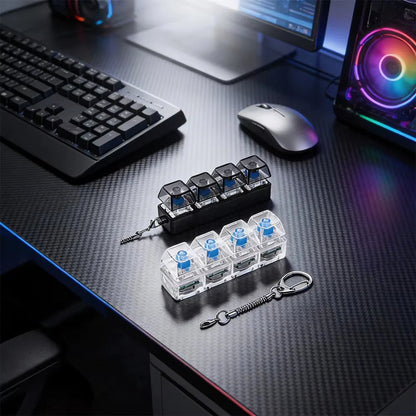 RGB Luminous Keyboard Keychain Stress Relief Toy