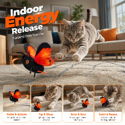 Smart Sensing Flapping Butterfly Toy Interactive Cat