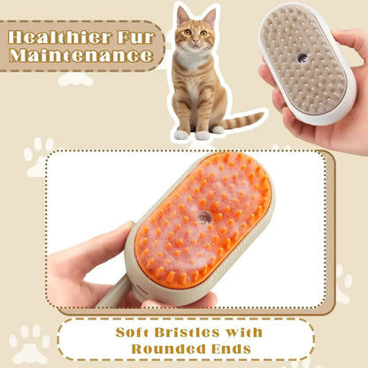 Slendrax Pro™ 3-in-1 Steam Pet Brush — Detangle, De-Shed & Massage
