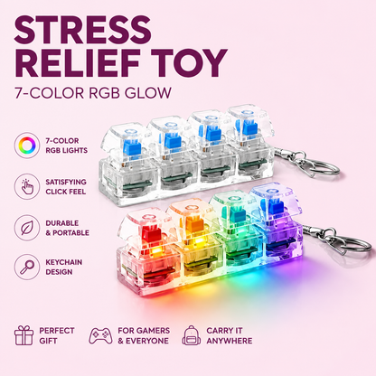 RGB Luminous Keyboard Keychain Stress Relief Toy