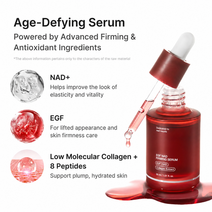 NAD+ EGF Firming Serum | NAD+, EGF, Collagen Extract, Anti-aging, Plumping, Radiance Boosting Serum | Cares for Look of Fine Lines, Skin Elasticity & Firmness