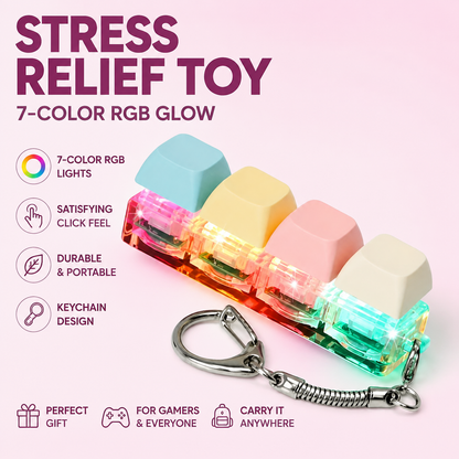RGB Luminous Keyboard Keychain Stress Relief Toy