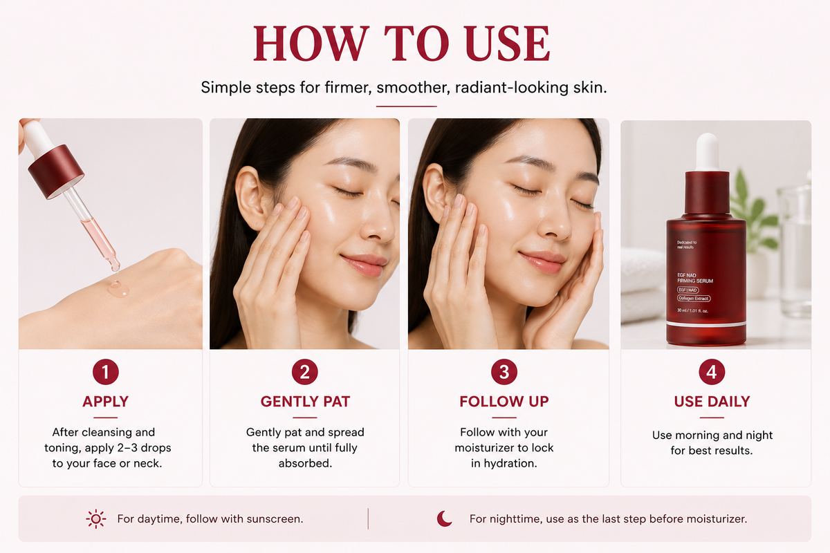 NAD+ EGF Firming Serum | NAD+, EGF, Collagen Extract, Anti-aging, Plumping, Radiance Boosting Serum | Cares for Look of Fine Lines, Skin Elasticity & Firmness